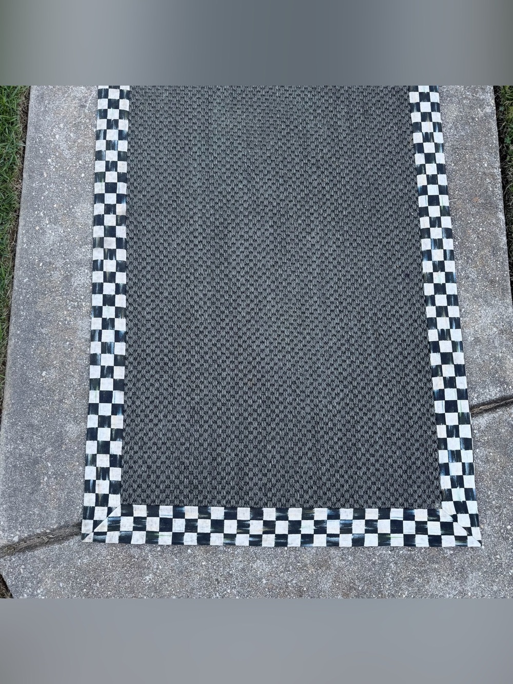 Courtly Check Sisal Runner Rug by MacKenzie-Childs - Picture 3 of 9
